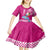 Custom Hawaii Mele Kalikimaka Kid Short Sleeve Dress Santa Riding The DolPhin Mix Kakau Pattern Pink Style LT03 - Polynesian Pride