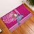 Custom Hawaii Mele Kalikimaka Rubber Doormat Santa Riding The DolPhin Mix Kakau Pattern Pink Style LT03 Pink - Polynesian Pride