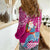 Custom Hawaii Mele Kalikimaka Women Casual Shirt Santa Riding The DolPhin Mix Kakau Pattern Pink Style LT03 - Polynesian Pride