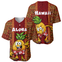 Hawaii Baseball Jersey Aloha Funny Pineapple Mix Kakau Hawaiian Tribal LT03 - Polynesian Pride