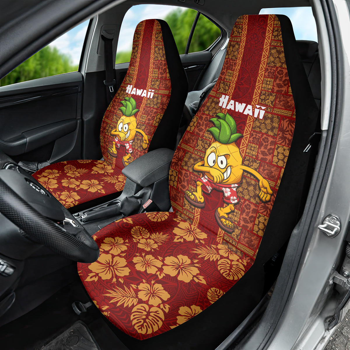 Hawaii Car Seat Cover Aloha Funny Pineapple Mix Kakau Hawaiian Tribal LT03 - Polynesian Pride