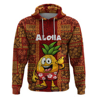 Hawaii Hoodie Aloha Funny Pineapple Mix Kakau Hawaiian Tribal LT03 Pullover Hoodie Red - Polynesian Pride