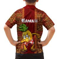 Hawaii Kid Hawaiian Shirt Aloha Funny Pineapple Mix Kakau Hawaiian Tribal LT03 - Polynesian Pride
