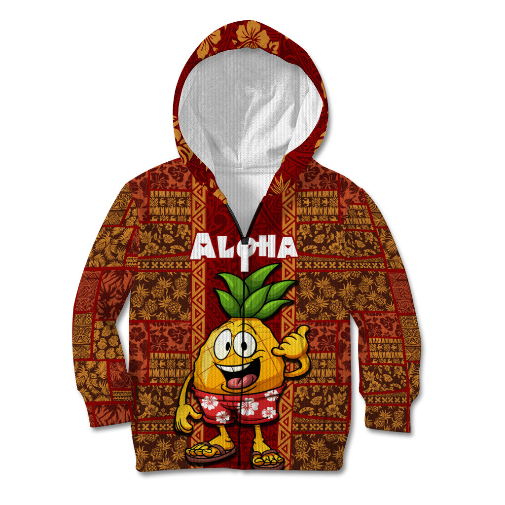 Hawaii Kid Hoodie Aloha Funny Pineapple Mix Kakau Hawaiian Tribal LT03 - Polynesian Pride