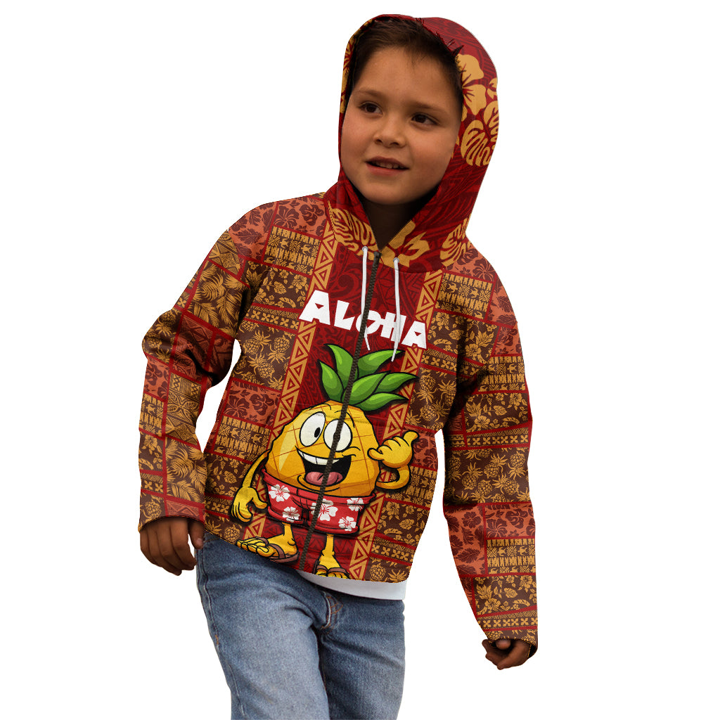 Hawaii Kid Hoodie Aloha Funny Pineapple Mix Kakau Hawaiian Tribal LT03 - Polynesian Pride