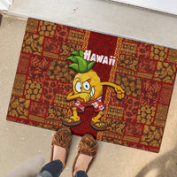 Hawaii Rubber Doormat Aloha Funny Pineapple Mix Kakau Hawaiian Tribal LT03 - Polynesian Pride