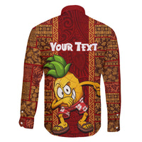 Custom Hawaii Family Matching Off Shoulder Short Dress and Hawaiian Shirt Aloha Funny Pineapple Mix Kakau Hawaiian Tribal LT03 - Polynesian Pride