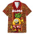 Custom Hawaii Family Matching Puletasi Dress and Hawaiian Shirt Aloha Funny Pineapple Mix Kakau Hawaiian Tribal LT03 Dad's Shirt - Short Sleeve Red - Polynesian Pride