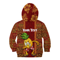 Custom Hawaii Kid Hoodie Aloha Funny Pineapple Mix Kakau Hawaiian Tribal LT03 - Polynesian Pride