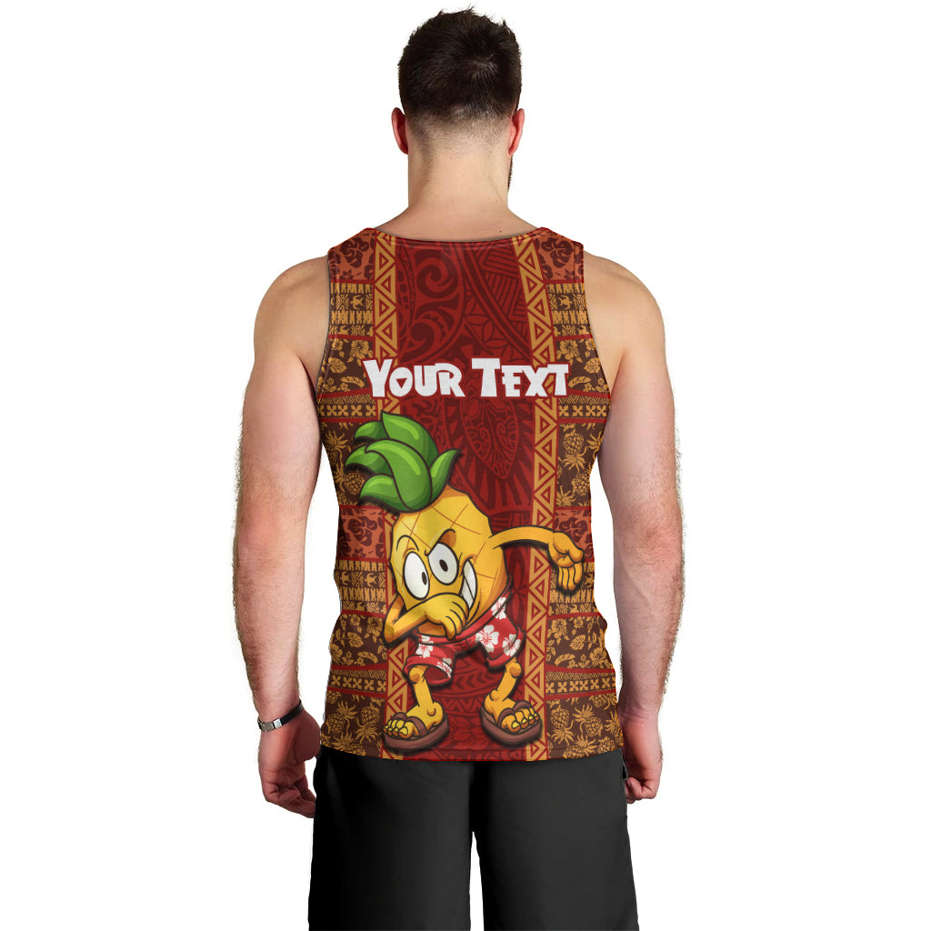 Custom Hawaii Men Tank Top Aloha Funny Pineapple Mix Kakau Hawaiian Tribal LT03 - Polynesian Pride
