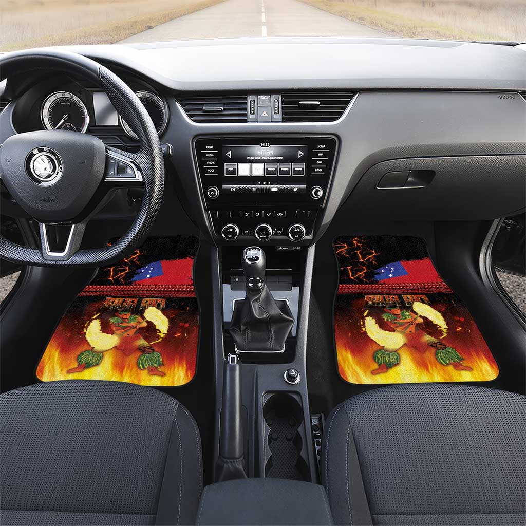 Samoan Siva Afi Car Mats Tribal Performers of Samoan Fire Knife Dancing