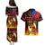 Samoan Siva Afi Couples Matching Puletasi and Hawaiian Shirt Tribal Performers of Samoan Fire Knife Dancing