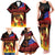 Samoan Siva Afi Family Matching Tank Maxi Dress and Hawaiian Shirt Tribal Performers of Samoan Fire Knife Dancing