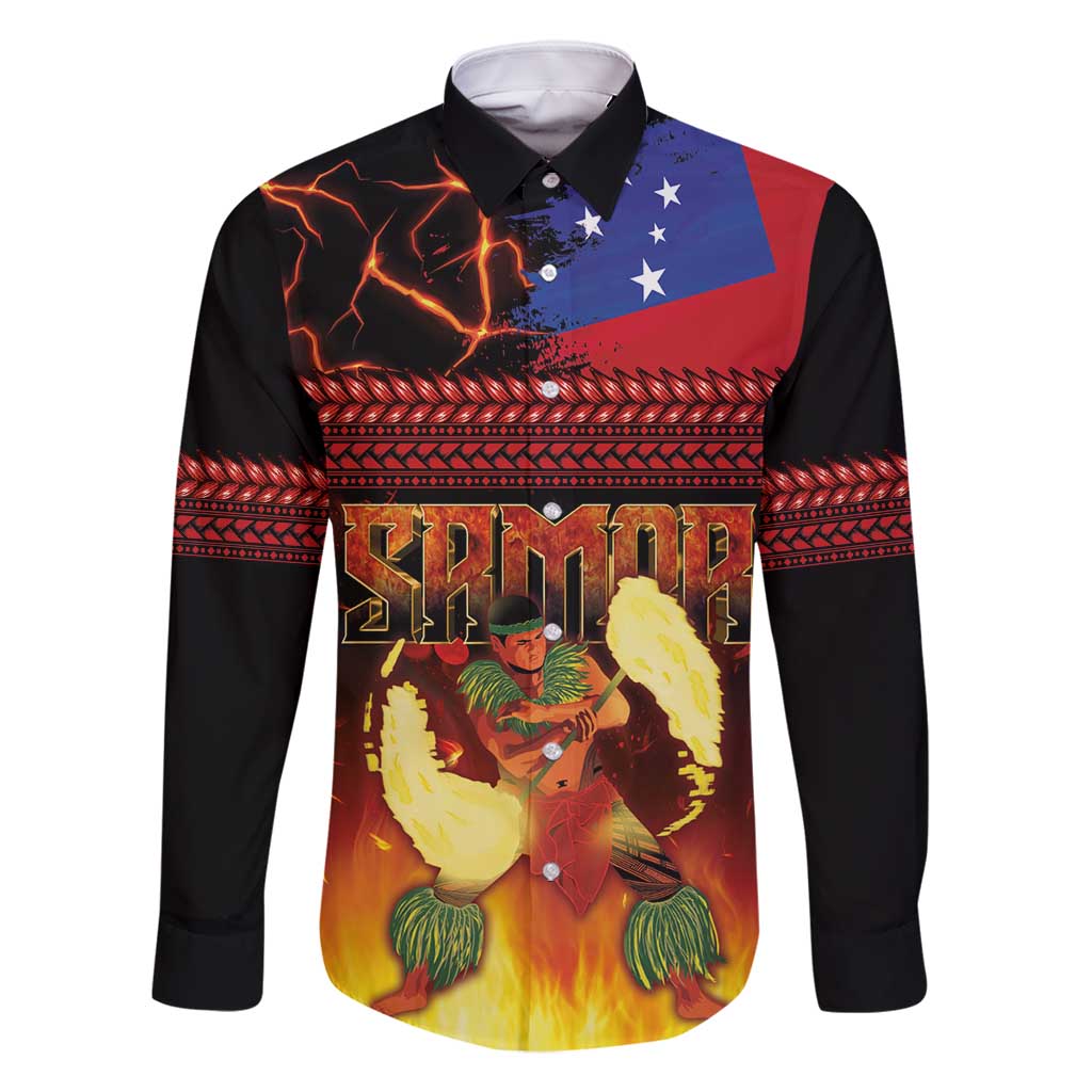 Samoan Siva Afi Family Matching Tank Maxi Dress and Hawaiian Shirt Tribal Performers of Samoan Fire Knife Dancing