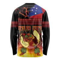Samoan Siva Afi Long Sleeve Shirt Tribal Performers of Samoan Fire Knife Dancing LT03 - Polynesian Pride