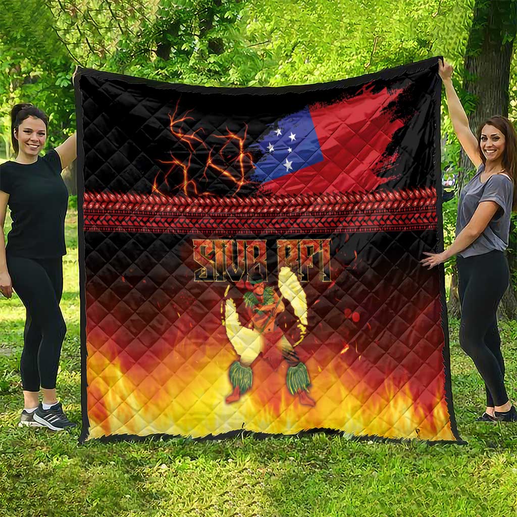 Samoan Siva Afi Quilt Tribal Performers of Samoan Fire Knife Dancing LT03 - Polynesian Pride