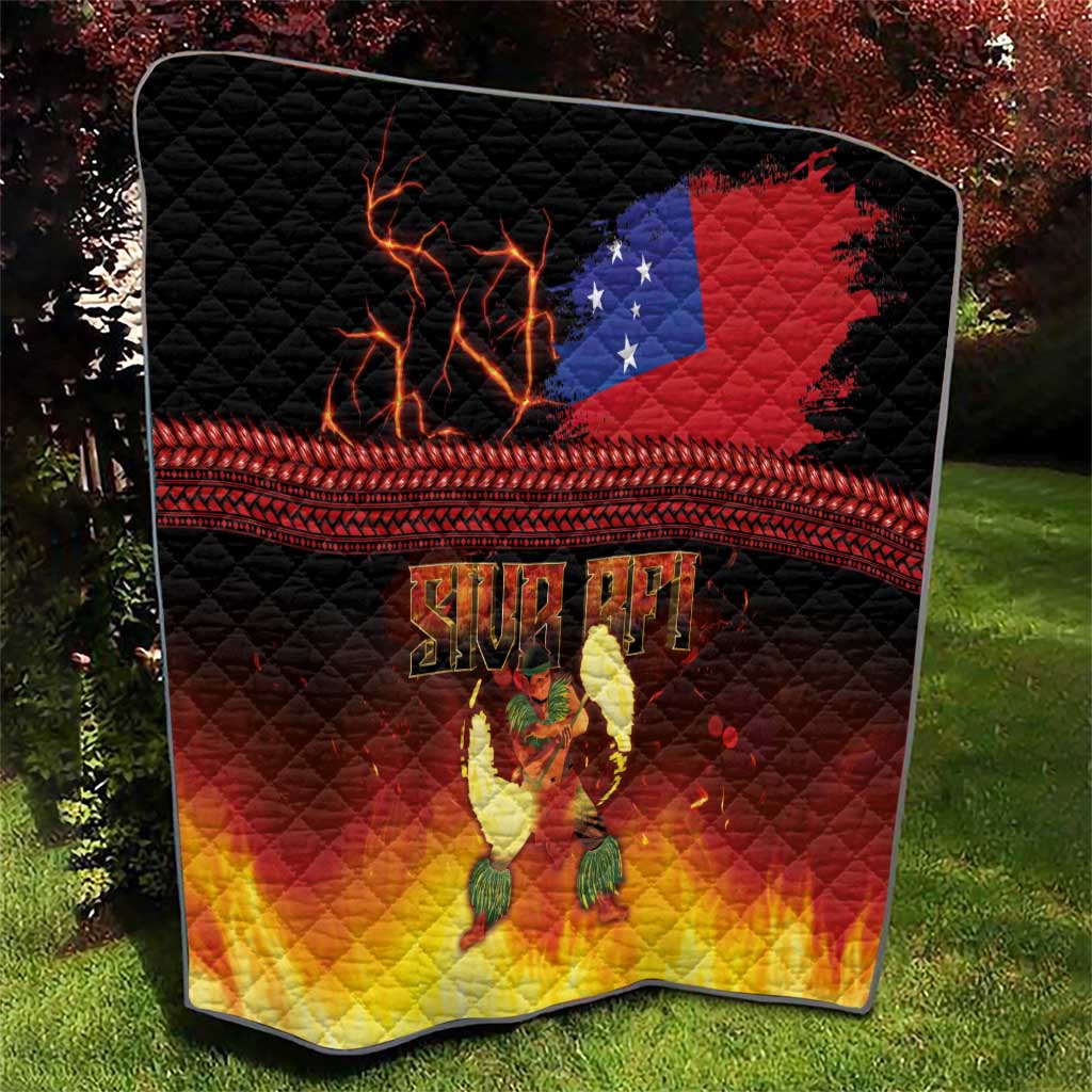 Samoan Siva Afi Quilt Tribal Performers of Samoan Fire Knife Dancing LT03 - Polynesian Pride