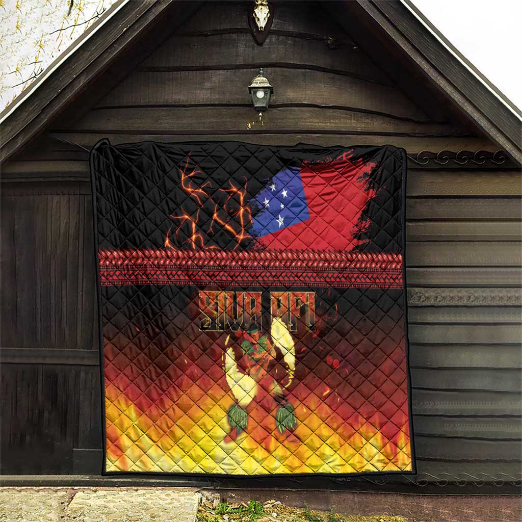 Samoan Siva Afi Quilt Tribal Performers of Samoan Fire Knife Dancing LT03 - Polynesian Pride