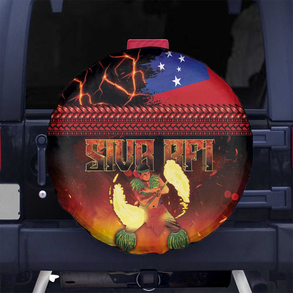 Samoan Siva Afi Spare Tire Cover Tribal Performers of Samoan Fire Knife Dancing