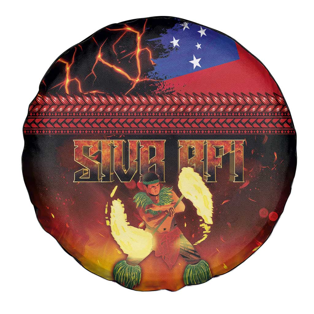 Samoan Siva Afi Spare Tire Cover Tribal Performers of Samoan Fire Knife Dancing