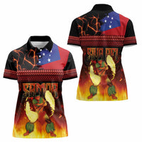 Samoan Siva Afi Women Polo Shirt Tribal Performers of Samoan Fire Knife Dancing