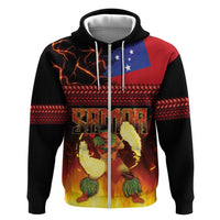 Samoan Siva Afi Zip Hoodie Tribal Performers of Samoan Fire Knife Dancing LT03 Zip Hoodie Black - Polynesian Pride