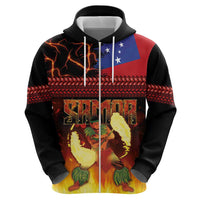 Samoan Siva Afi Zip Hoodie Tribal Performers of Samoan Fire Knife Dancing LT03 - Polynesian Pride