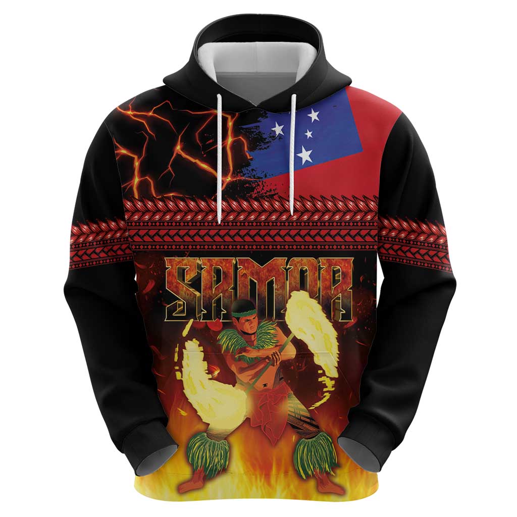 Samoan Siva Afi Zip Hoodie Tribal Performers of Samoan Fire Knife Dancing LT03 - Polynesian Pride
