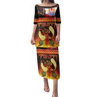 Tahitian Siva Afi Family Matching Puletasi and Hawaiian Shirt Tribal Performers of Tahitian Fire Knife Dancing