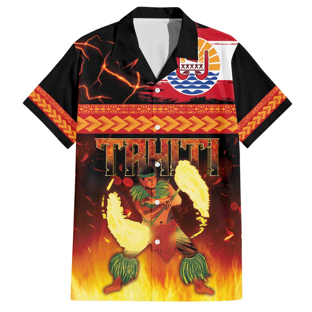Tahitian Siva Afi Hawaiian Shirt Tribal Performers of Tahitian Fire Knife Dancing LT03 Black - Polynesian Pride