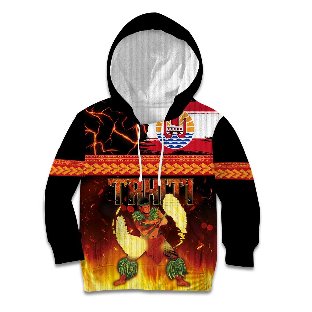 Tahitian Siva Afi Kid Hoodie Tribal Performers of Tahitian Fire Knife Dancing LT03 Hoodie Black - Polynesian Pride