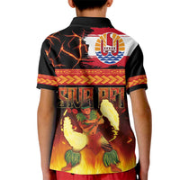 Tahitian Siva Afi Kid Polo Shirt Tribal Performers of Tahitian Fire Knife Dancing