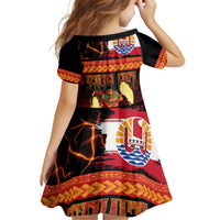 Tahitian Siva Afi Kid Short Sleeve Dress Tribal Performers of Tahitian Fire Knife Dancing LT03 - Polynesian Pride