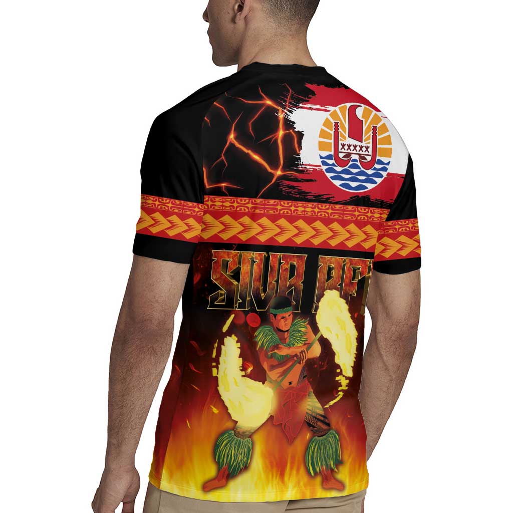 Tahitian Siva Afi Rugby Jersey Tribal Performers of Tahitian Fire Knife Dancing LT03 - Polynesian Pride
