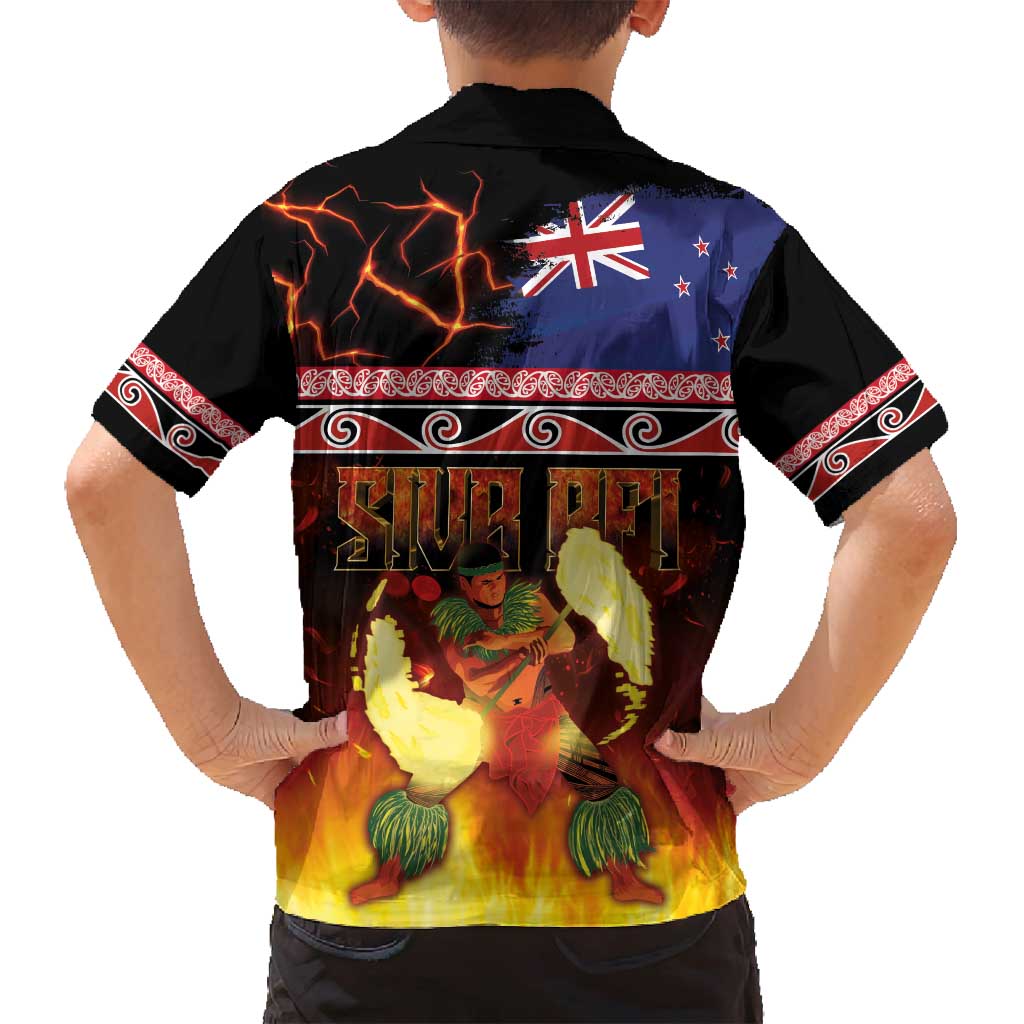 Aotearoa Siva Afi Family Matching Tank Maxi Dress and Hawaiian Shirt Tribal Performers of Aotearoa Fire Knife Dancing LT03 - Polynesian Pride