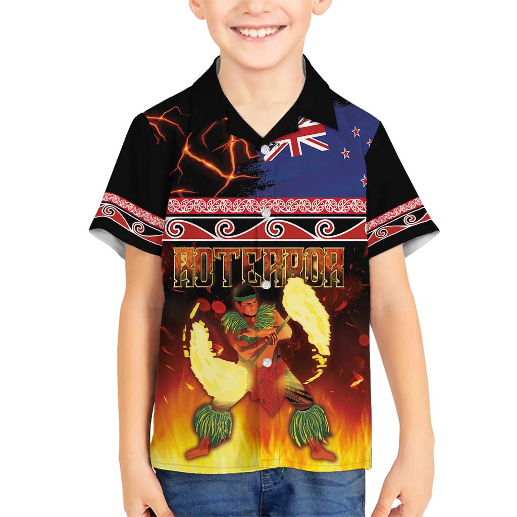 Aotearoa Siva Afi Family Matching Tank Maxi Dress and Hawaiian Shirt Tribal Performers of Aotearoa Fire Knife Dancing LT03 Son's Shirt Black - Polynesian Pride