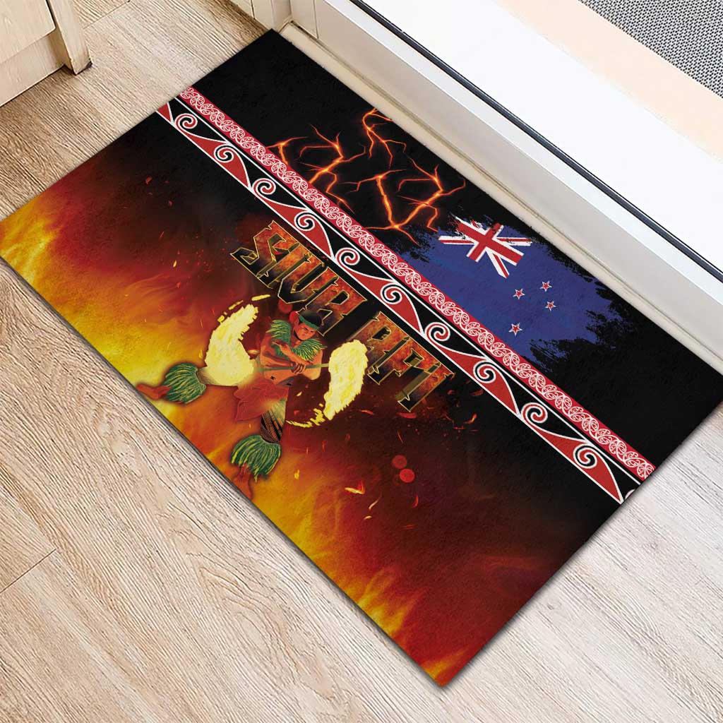 Aotearoa Siva Afi Rubber Doormat Tribal Performers of Aotearoa Fire Knife Dancing LT03 - Polynesian Pride