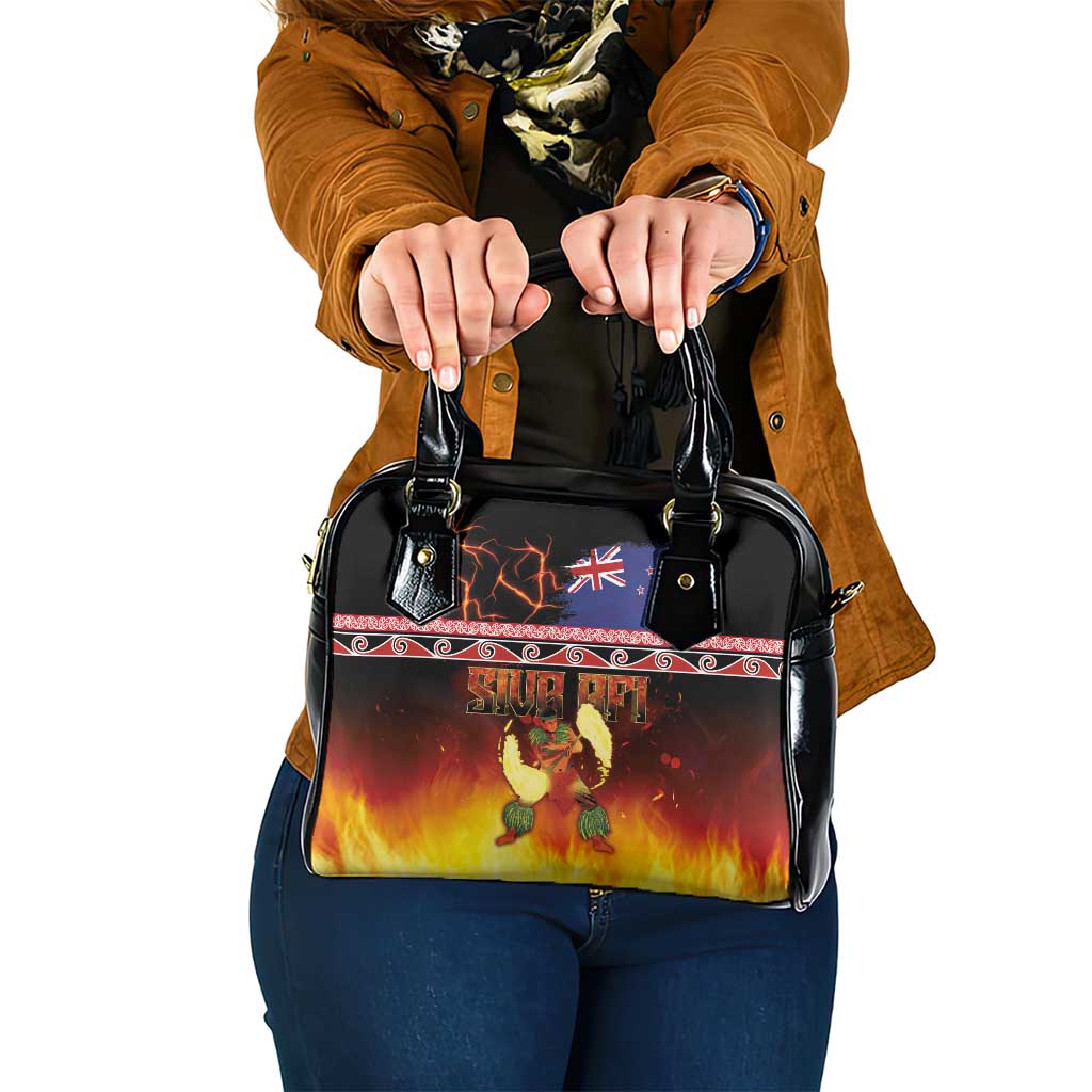 Aotearoa Siva Afi Shoulder Handbag Tribal Performers of Aotearoa Fire Knife Dancing LT03 One Size Black - Polynesian Pride