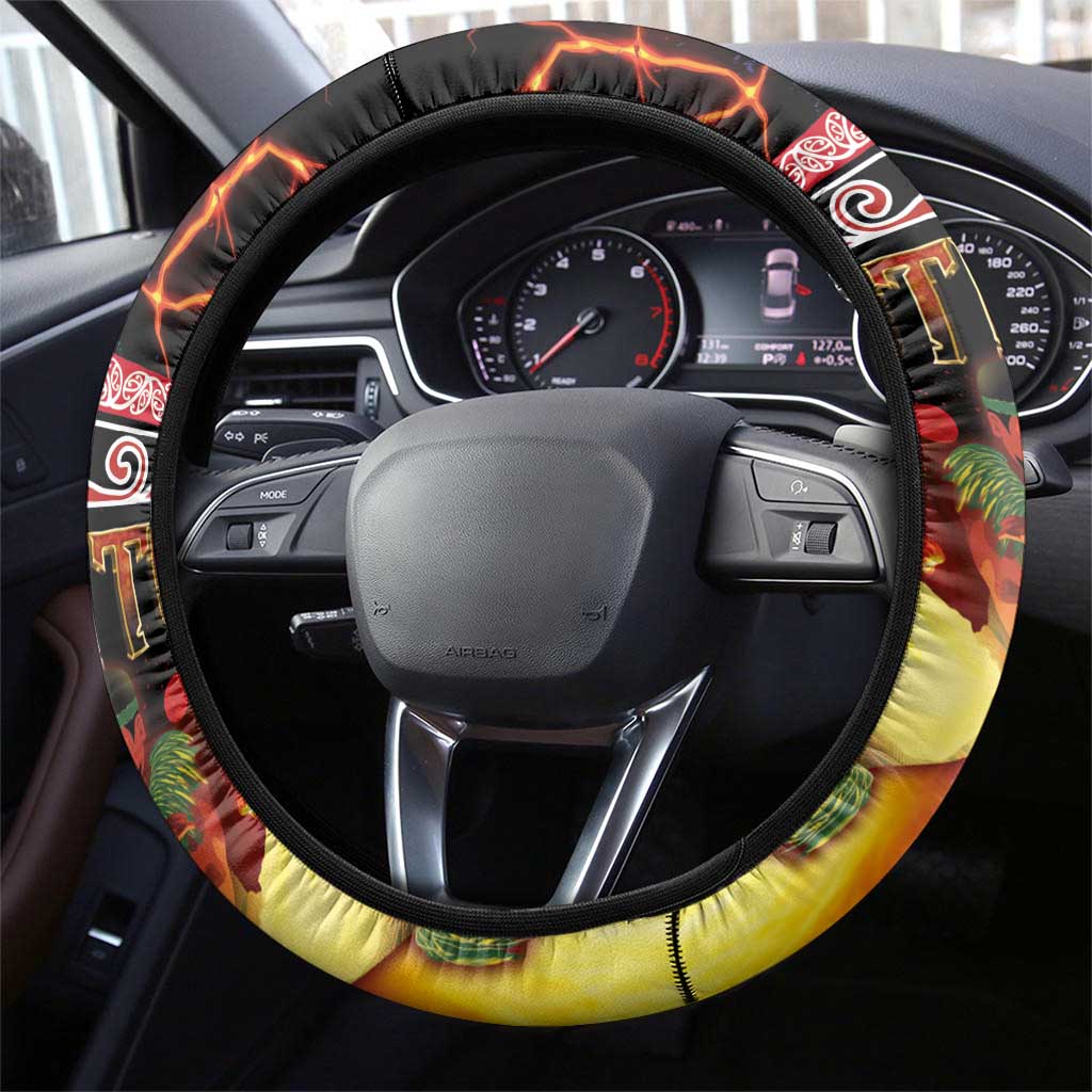 Aotearoa Siva Afi Steering Wheel Cover Tribal Performers of Aotearoa Fire Knife Dancing LT03 - Polynesian Pride