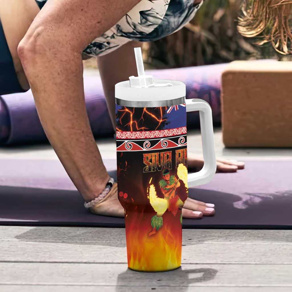 Aotearoa Siva Afi Tumbler With Handle Tribal Performers of Aotearoa Fire Knife Dancing LT03 - Polynesian Pride