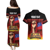 Personalised Samoan Spirit - Samoa Tribal Heritage Couples Matching Puletasi and Hawaiian Shirt LT03 - Polynesian Pride