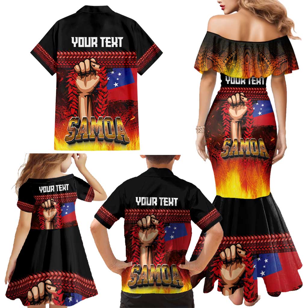 Personalised Samoan Spirit - Samoa Tribal Heritage Family Matching Mermaid Dress and Hawaiian Shirt