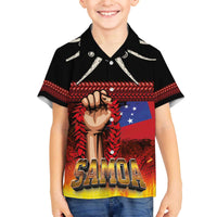 Personalised Samoan Spirit - Samoa Tribal Heritage Family Matching Off The Shoulder Long Sleeve Dress and Hawaiian Shirt