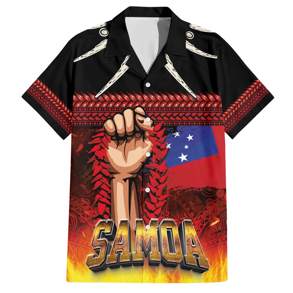 Personalised Samoan Spirit - Samoa Tribal Heritage Family Matching Short Sleeve Bodycon Dress and Hawaiian Shirt