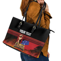 Personalised Samoan Spirit - Samoa Tribal Heritage Leather Tote Bag