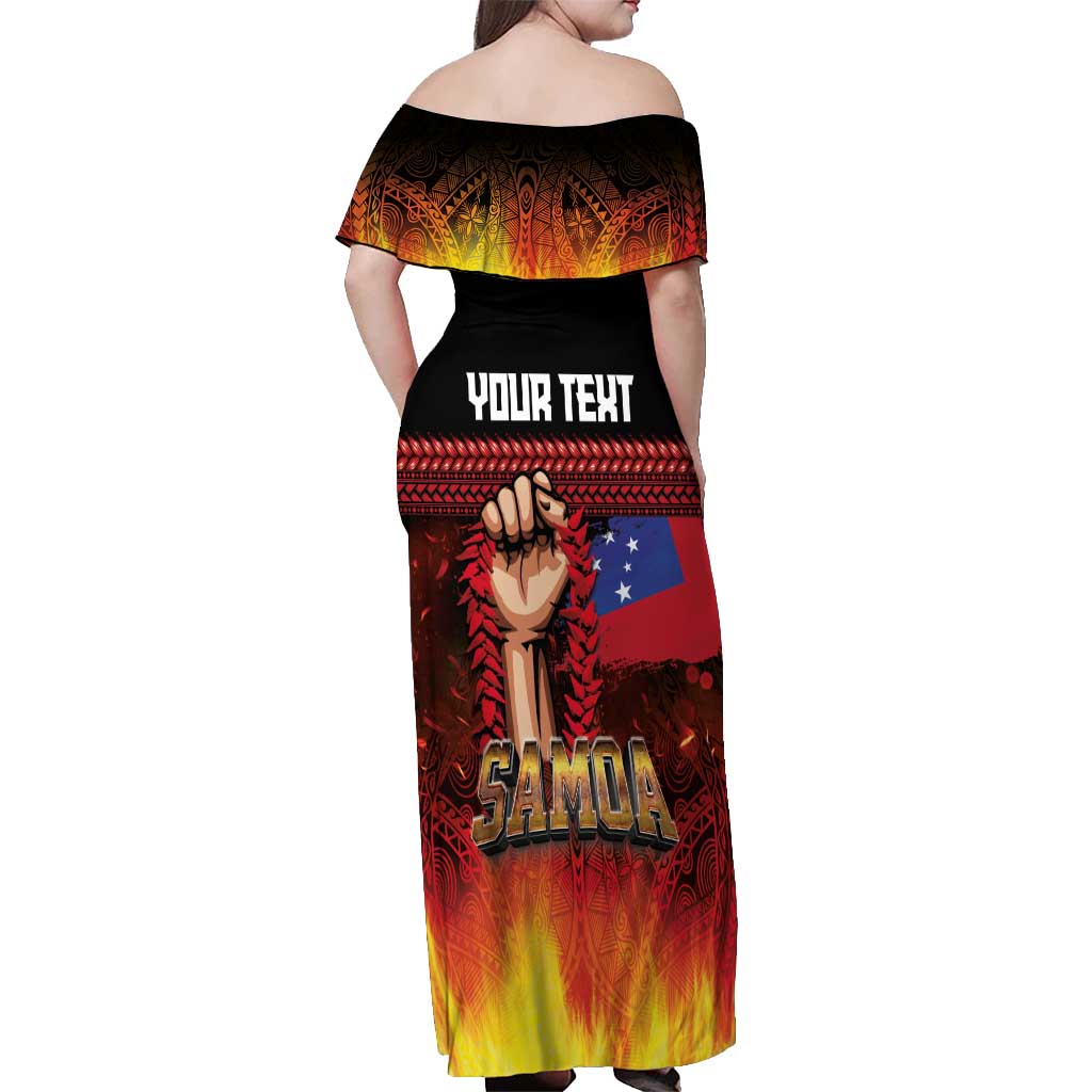Personalised Samoan Spirit - Samoa Tribal Heritage Off Shoulder Maxi Dress