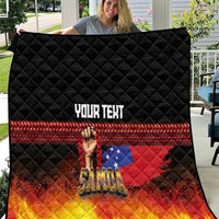 Personalised Samoan Spirit - Samoa Tribal Heritage Quilt LT03 Black - Polynesian Pride