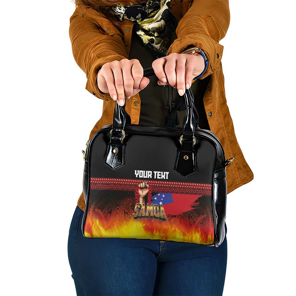 Personalised Samoan Spirit - Samoa Tribal Heritage Shoulder Handbag LT03 One Size Black - Polynesian Pride