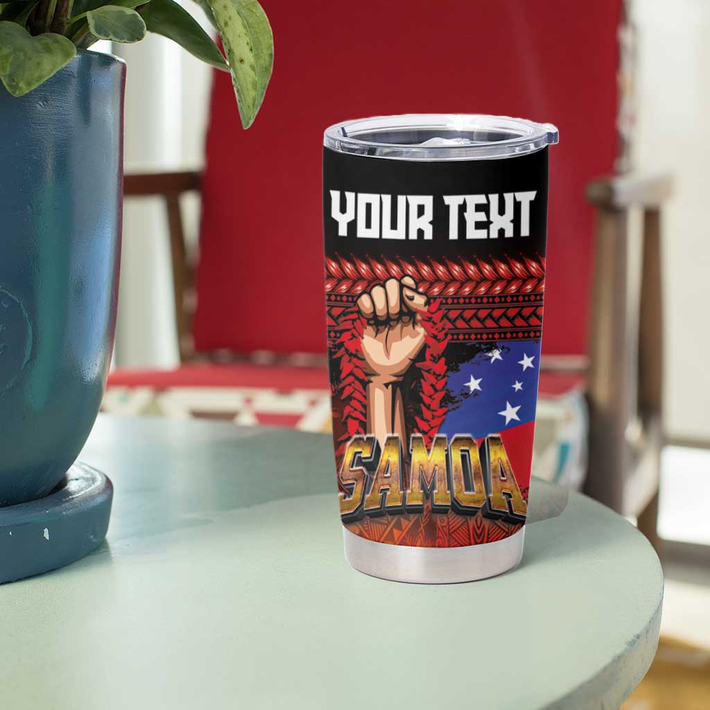 Personalised Samoan Spirit - Samoa Tribal Heritage Tumbler Cup LT03 - Polynesian Pride