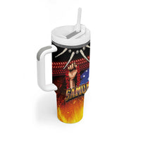 Personalised Samoan Spirit - Samoa Tribal Heritage Tumbler With Handle LT03 - Polynesian Pride